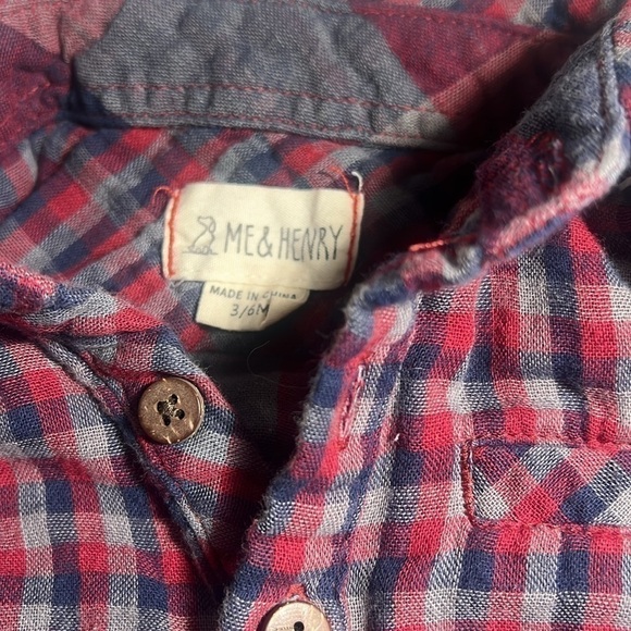 👦🏻Me and Henry one piece festive shirt c collar 100% cotton soft size 3-6 m - Picture 5 of 9